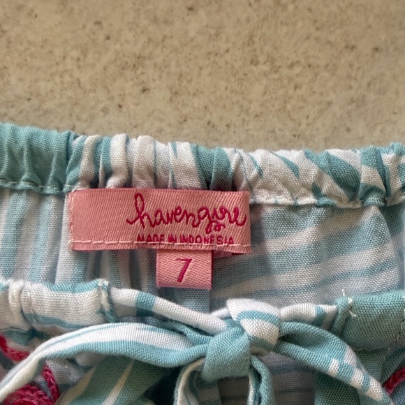 Haven Girl 2pc set  Llama Graphic Tank & Tropical embroidered top sz 7 - Picture 13 of 15